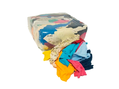 ANCHOR WIPING CLOTH 10 lb. Compressed Bag of Colored T-Shirt Rags