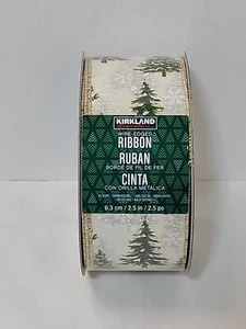 Kirkland Ribbon Wire-Edged Christmas Tree Ribbon 2.5" x 50 yds New Sealed Roll - Picture 1 of 3