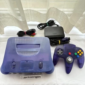 Nintendo 64 N64 Console Midnight Blue Controller Set Japan Region Tested & Work - Picture 1 of 20