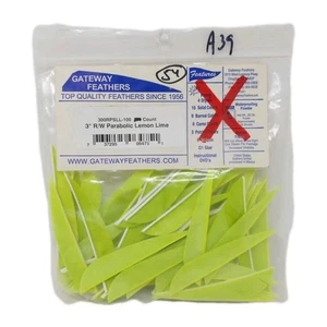 54 Count Gateway Arrow Feathers 3" Right Wing: Parabolic Lemon Lime Green - Picture 1 of 2