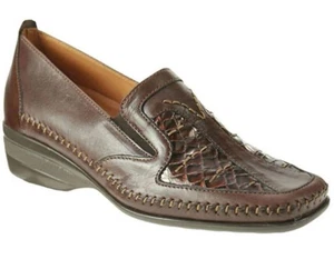 Women's Spring Step GIA Loafers Brown Croc Embossed Size 41 US 9.5-10 - Picture 1 of 12