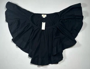 Brand New Anthropologie Maeve Black Ruffle Blouse Top Women’s Size XS NWT - Picture 1 of 7