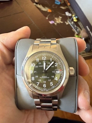 MOVIMIENTO HAMILTON CAQUI CAMPO AUTOMÁTICO H-10 ESFERA VERDE OLIVA 38MM H70455160 Foto 1 de 4