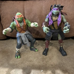 2014 Playmates TMNT Teenage Mutant Ninja Turtles Donatello Michelangelo 11" - Picture 1 of 6