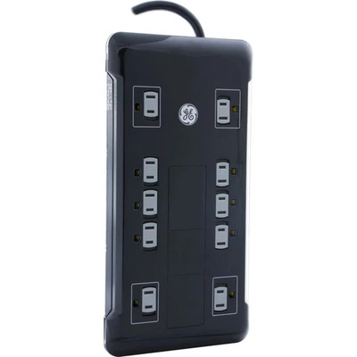 GE UltraPro 12 Outlet Surge Protector with 2 USB Tether, 8 ft Long Cord, 4320 Jo - Image 1 of 4