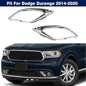 1Pair Front Bumper Fog Light Cover Frame Trim Chrome For Dodge Durango 2014-2020 - Picture 1 of 11