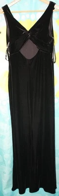 Vintage Niki Livas Black Velour Formal Dress Lace Up Prom Wedding sz 10 Open - Image 1 of 2