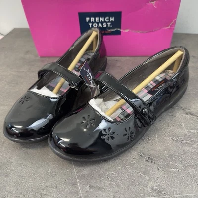 French Toast Mary Jane Girls Size 3 Black Erica Adjustable Strap School Shoes - Image 1 of 4