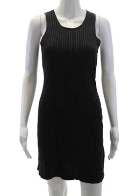 Vestido sin mangas Current/Elliott para mujer de algodón a rayas negro talla S Foto 1 de 4