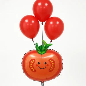Tomaten Party Luftballon Blumenstrauß Set Kindergeburtstag Rot Grün Luftballons - Bild 1 von 4