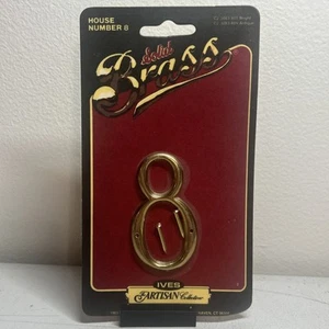 Vtg Ives Artisan Collection House Number 8 Mailbox Street Number Solid Brass New - Picture 1 of 5