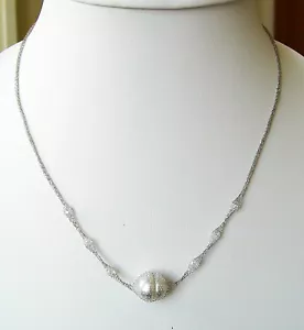 COLLAR ORO BLANCO MACIZO 18ct + ¡Mar del Sur Blanco 12,6 mm! PERLA 100% SIN TRATAR+CERTIFICADO - Imagen 1 de 2
