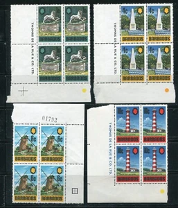 Barbados 328,331,333,335-337,340,341 Blocks of 4 Stamps MNH 1970 Lighthouse - Picture 1 of 5