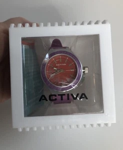Activa Watch New in Package Purple Orange Women’s Silver Tone Metal Dial Face - Picture 1 of 4