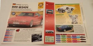 BMW 850i 1989-1999 Grand Tourer cupé 850Ci (diseño 1991) IMP HOT CARS folleto - Imagen 1 de 2