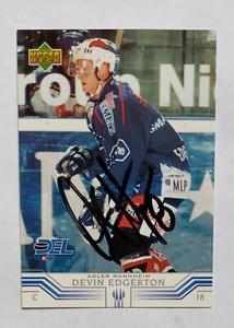 2001-02 Upper Deck German DEL #168 In Person Auto Devin Edgerton Adler Mannheim