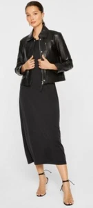 CLUB MONACO Cropped Lamb Leather & Merino Wool Jacket - size large - Picture 1 of 7