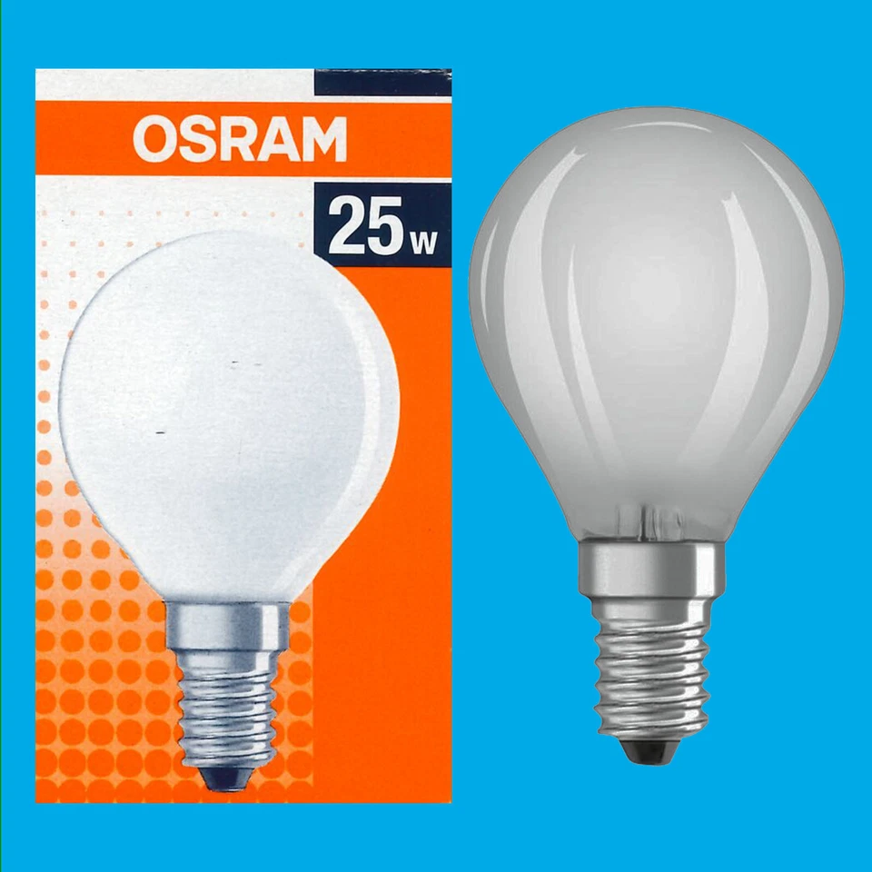 10x 25W Osram Incandescent Filament Frosted Golf Dimmable Light Bulb E14 SES - Image 1 of 1