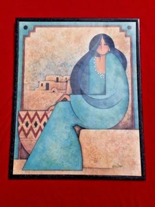 G.E. MULLAN KEMPER GALLERY American Indian Native Woman COLORADO SPRINGS 20x16 - Picture 1 of 9