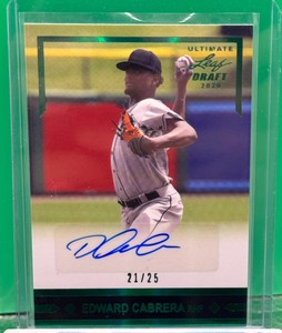 Edward Cabrera 2020 Leaf Ultimate Draft /25 Auto RC GLR-EC1 Marlins (DT)