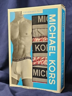 Michael Kors 3 Performance Poly Boxer Briefs S 红色、灰色、豪华触摸免运费! — 第 1/4 张图片