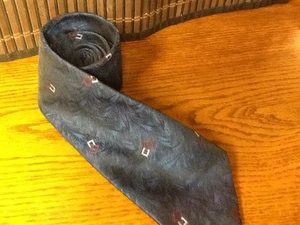 Andhurst Hombre Corbata Azul Multicolor Corta Patrón Geométrico Ancho 3.5 in 097G1 - Imagen 1 de 3