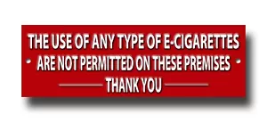 EL USO DE CUALQUIER TIPO DE CIGARRILLO ELECTRÓNICO NO ESTÁ PERMITIDO EN ESTAS INSTALACIONES SIGNO DE METAL. - Imagen 1 de 1