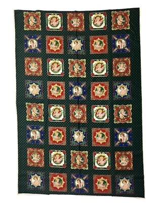 Vtg Concord Musical Angels Christmas Fabric 40 6” Squares 64 x 44 Joan Kessler - Image 1 of 4