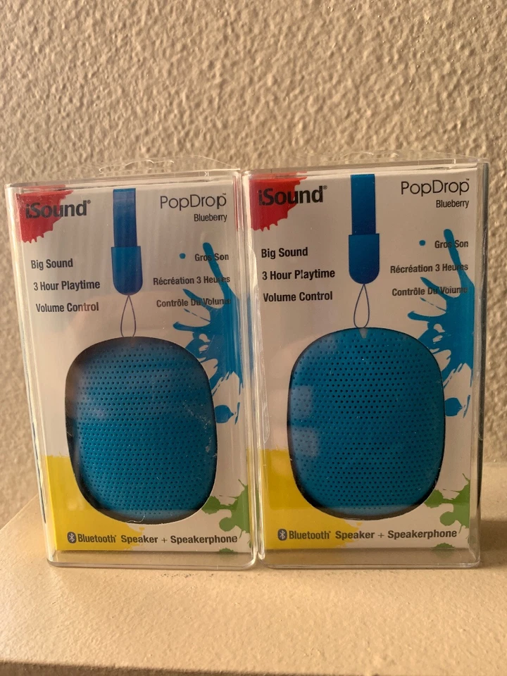2x - iSound PopDrop Wireless Bluetooth Speaker - Blue - Image 1 of 1