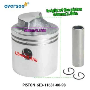 6E3-11631 Piston Set Std For 5HP 2T Yamaha Powertec Outboard Motor Seapro 54MM - Picture 1 of 5