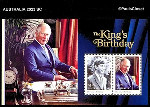 AUSTRALIA 2023 SC 5691a THE KING'S BIRTHDAY $1.20 (2) ON S/S MNH OG VF - Picture 1 of 2