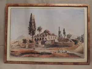 Greek Print Painting the Athens of Antiquity & Plaka of Peytier - Picture 1 of 12