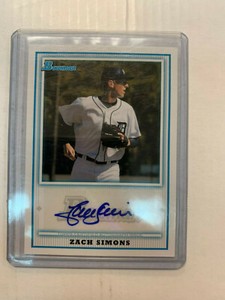 Zach Simons 2010 Bowman Auto Card #BPA-ZS