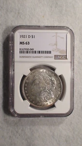 1921 D NGC MS63 UNCIRCULATED MORGAN SILVER DOLLAR $1 COIN BUY IT NOW! - Picture 1 of 4