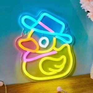 Ente mit Cowboyhut Leuchtreklame Lichter dimmbar LED Schilder für Cowboy Ente - Bild 1 von 5