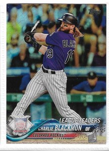 CHARLIE BLACKMON - 2018 TOPPS BASEBALL "RAINBOW FOIL" PARALLEL CARD #92