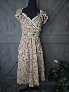 Vintage 70s Young Innocent By Arpeja Dress Cottage Prairie Size 9 - Picture 1 of 7