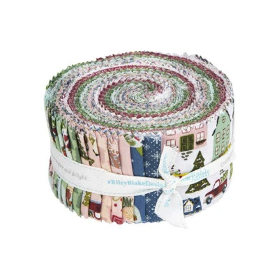 Jelly Roll Rolie Polie 2.5" Strips 40pc Riley Blake "Christmas Village"