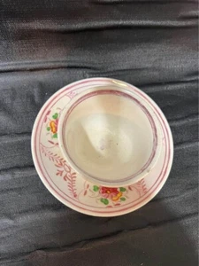 Taza de té y platillo antiguo con brillo rosa del siglo XIX sin manijas - Imagen 1 de 15