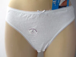 3x Bikini Slip Schlüpfer Hose von M&K Dessous weiß 100% Baumwolle 10 12 14 16 D11 - Bild 1 von 4