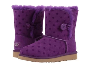 UGG Australia Bailey Button Polka Dot Lila Mädchen Stiefel Jugend Gr. 4 NEU - Bild 1 von 6