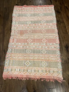 Seltener 3’ 10” X 6’3” Authentischer Vintage Marokkanischer Handgeknüpfter Teppich Großer Teppich - Bild 1 von 10