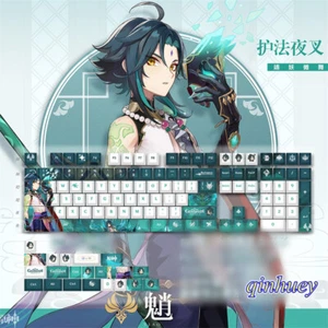 Genshin Impact Xiao Themed Keycaps Set Cherry Height PBT for Cherry MX Keyboard - Picture 1 of 5