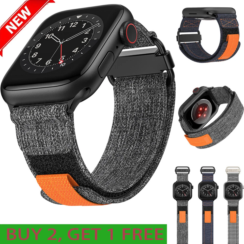 Correa de reloj deportivo de viaje de lona para Apple Watch Series 10/9/8/7/6 Ultra2/1 Foto 1 de 4
