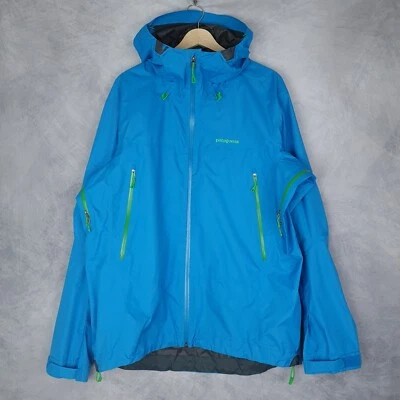 Patagonia Rain Coat Mens Large Blue Super Cell Full Zip Outdoors Hiking Hooded - Image 1 of 4