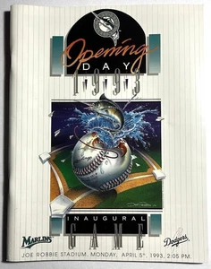 FLORIDA MARLINS ~ 1993 Primer Día Inaugural Programa vs Dodgers - Imagen 1 de 1