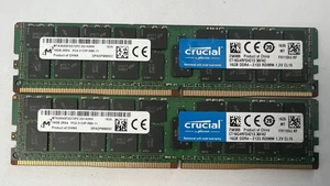 Crucial 32GB (2X16GB) DDR4-2133 Server Memory CT16G4RFD4213.36FA2 - Picture 1 of 2
