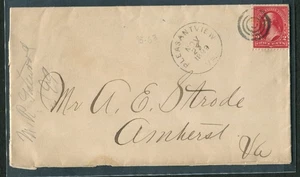 Cubierta Pleasant View VA de 1899 para Amherst C.H. Sello 2c Target Cancel Strode - Imagen 1 de 2