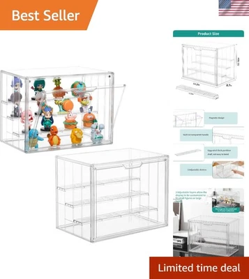 Luxurious 4-Tier Acrylic Display Case - Stackable Storage Box with Magnetic D... - Image 1 of 4
