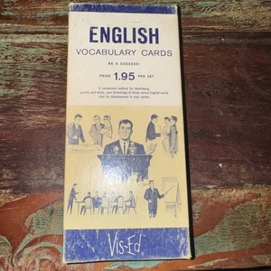 vintage box of learn ENGLISH vocabulary cards approx. -approx. 1000 - 1.5"X3.5" - Picture 1 of 6